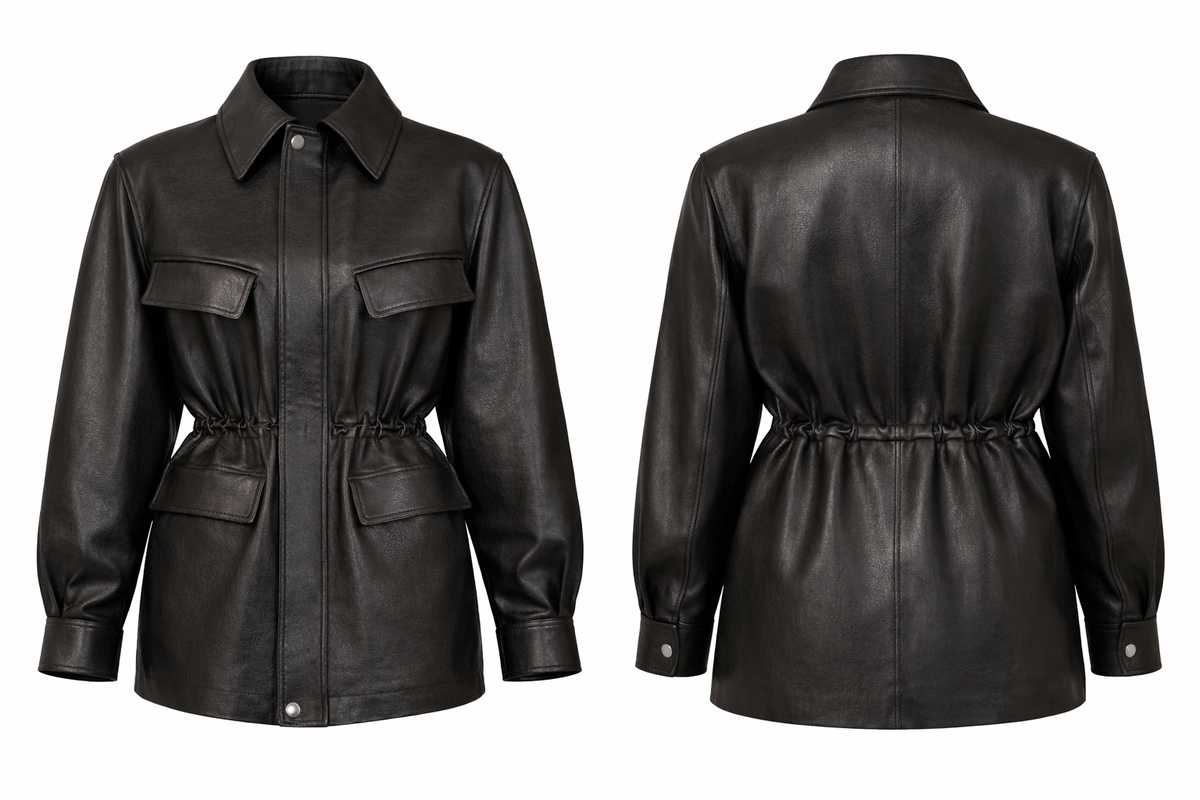 Шкіряна куртка-парка з куліскою Leather Parka