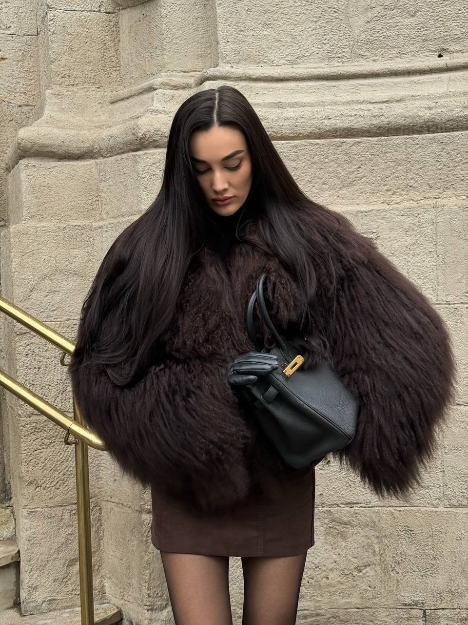 LAMA FUR COAT BROWN