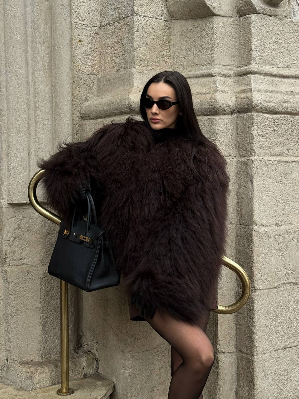 LAMA FUR COAT BROWN