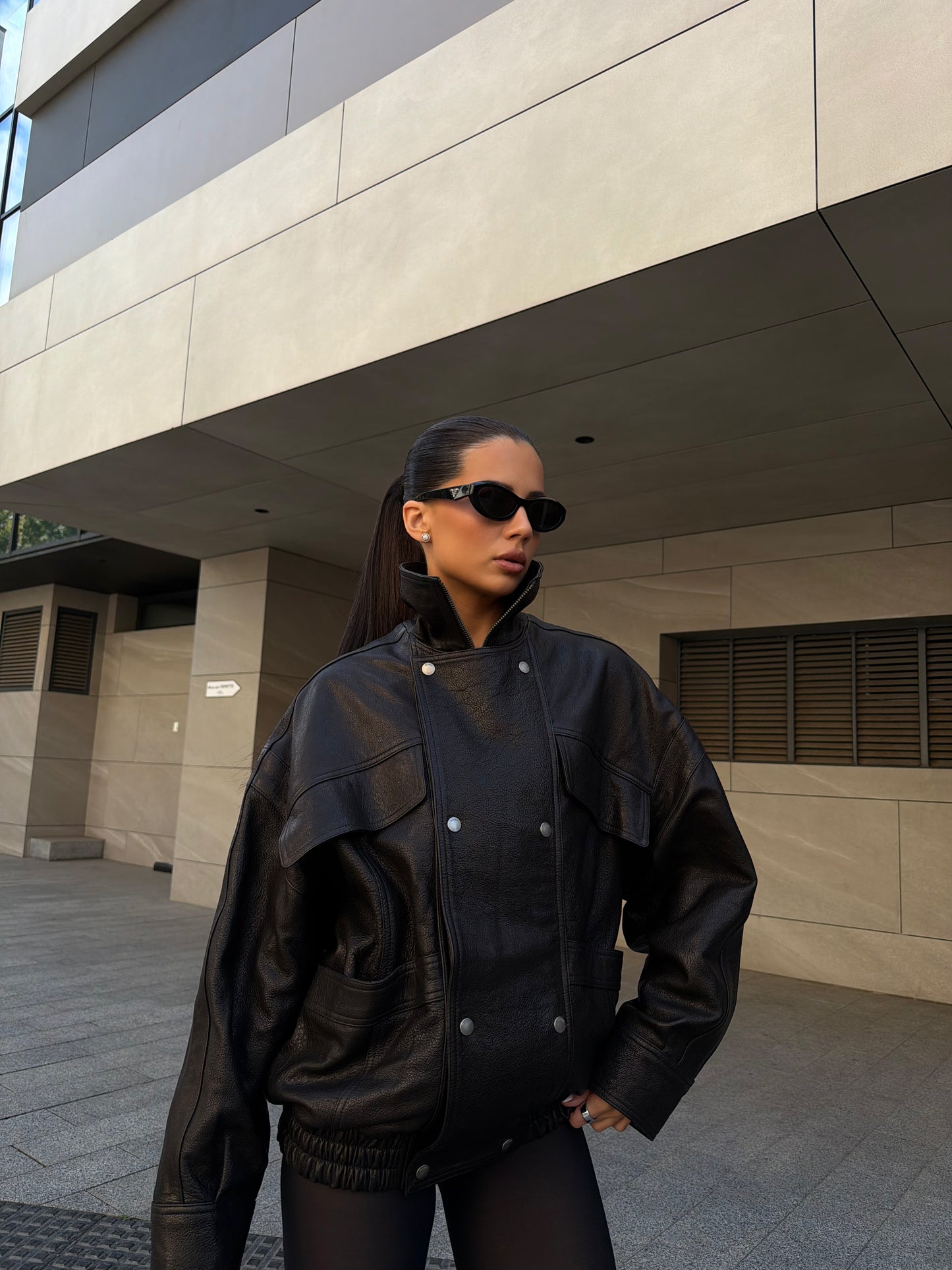Leather Bomber Jacket