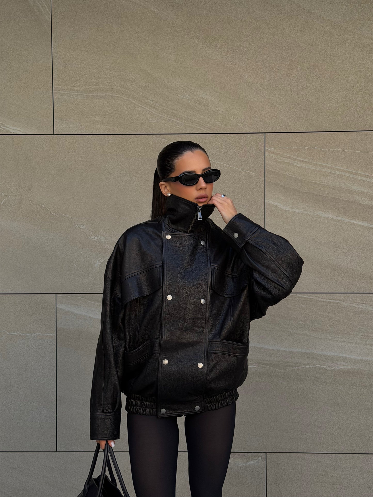 Leather Bomber Jacket