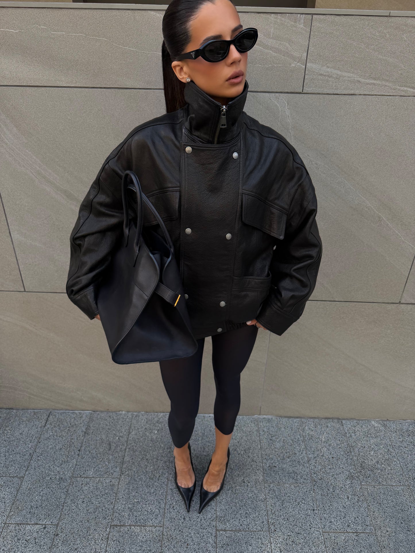 Leather Bomber Jacket